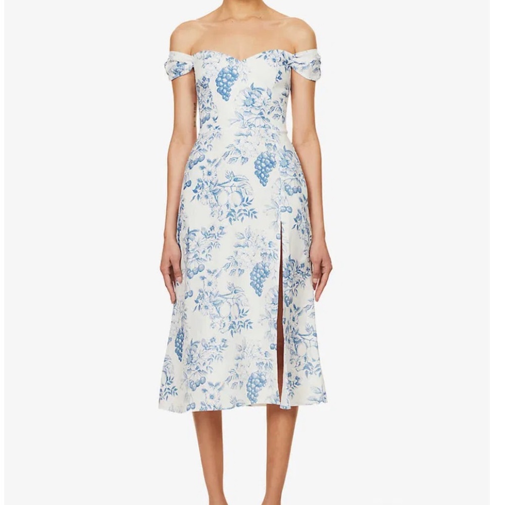 Reformation Blue Floral Midi Dress